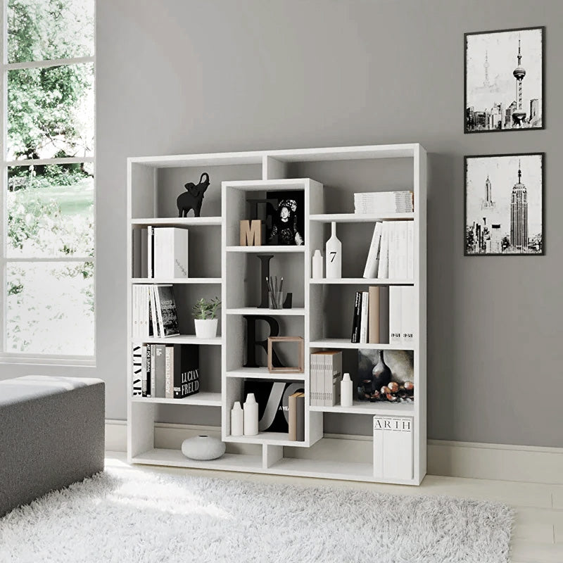 Βιβλιοθήκη Ample  χρώμα λευκό 125x22x135,7εκ.