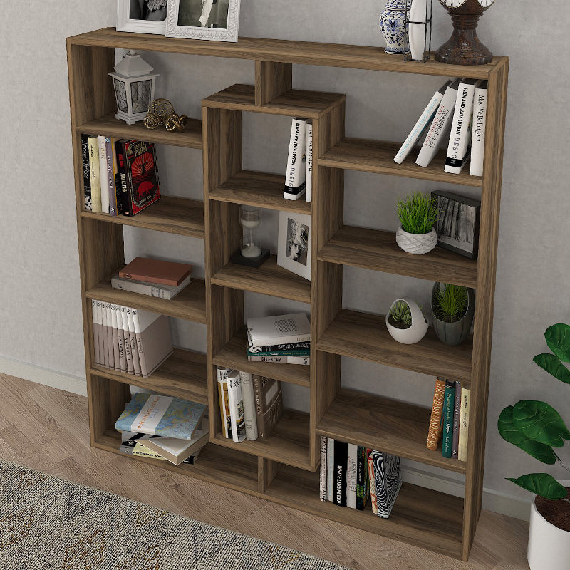 Βιβλιοθήκη Ample  χρώμα καρυδί 125x22x135,7εκ.