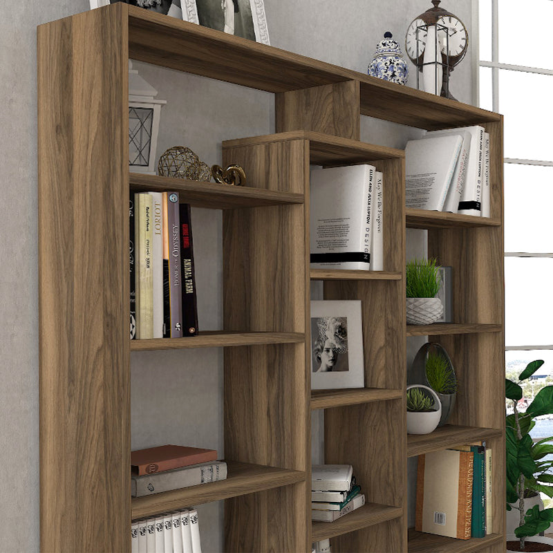 Βιβλιοθήκη Ample  χρώμα καρυδί 125x22x135,7εκ.