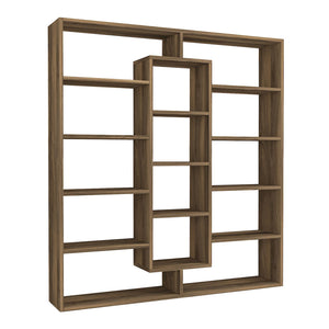 Βιβλιοθήκη Ample  χρώμα καρυδί 125x22x135,7εκ.