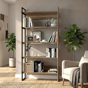 Βιβλιοθήκη Cecilia  χρώμα καρυδί 91,8x34,8x180εκ. - Pakobazaar