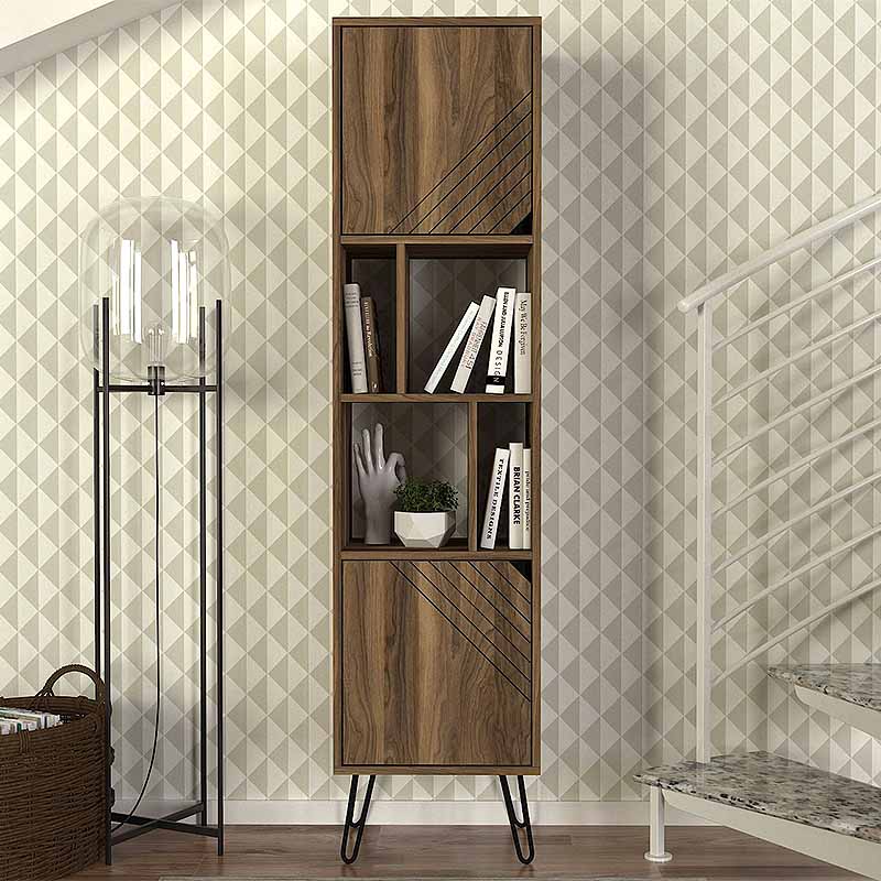 Βιβλιοθήκη Norma  χρώμα καρυδί 45x35x184εκ.