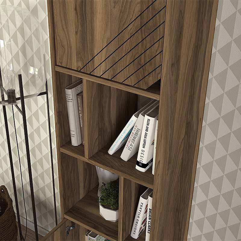 Βιβλιοθήκη Norma  χρώμα καρυδί 45x35x184εκ.