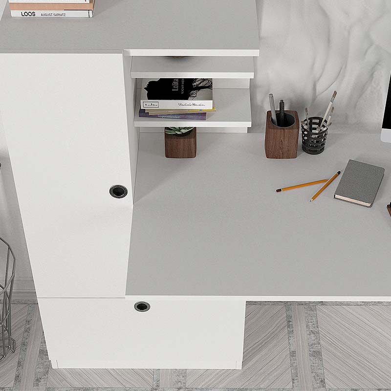 Γραφείο εργασίας Domingo  χρώμα λευκό 149,5x60x120εκ.