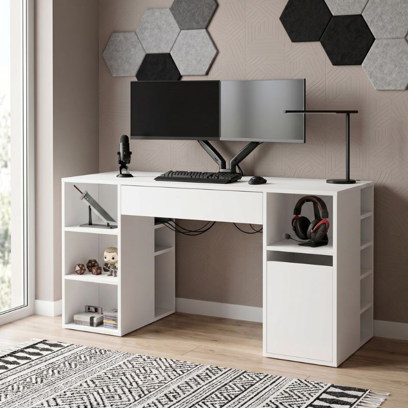 Γραφείο εργασίας Pontus  χρώμα λευκό 145x60x74,4εκ. - Pakobazaar
