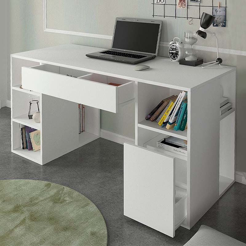 Γραφείο εργασίας Pontus  χρώμα λευκό 145x60x74,4εκ. - Pakobazaar