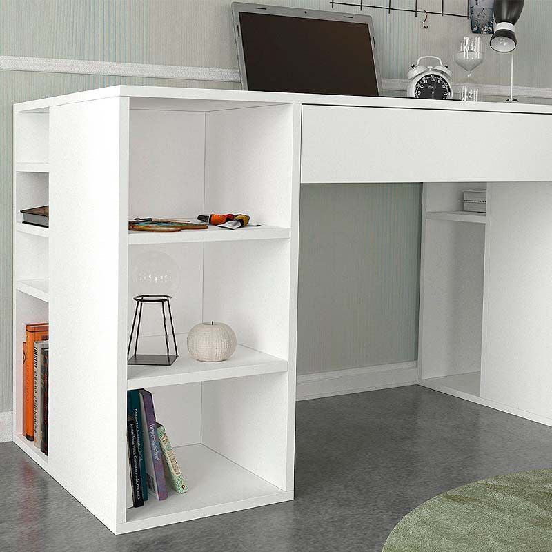 Γραφείο εργασίας Pontus  χρώμα λευκό 145x60x74,4εκ. - Pakobazaar