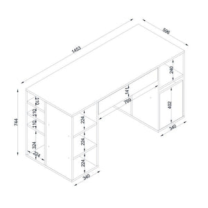 Γραφείο εργασίας Pontus  χρώμα λευκό 145x60x74,4εκ. - Pakobazaar
