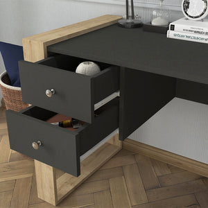 Γραφείο εργασίας Fernando  χρώμα ανθρακί - sapphire oak 158,4x60x72,2εκ.