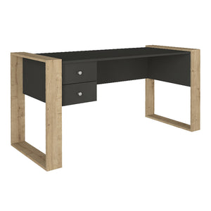 Γραφείο εργασίας Fernando  χρώμα ανθρακί - sapphire oak 158,4x60x72,2εκ.