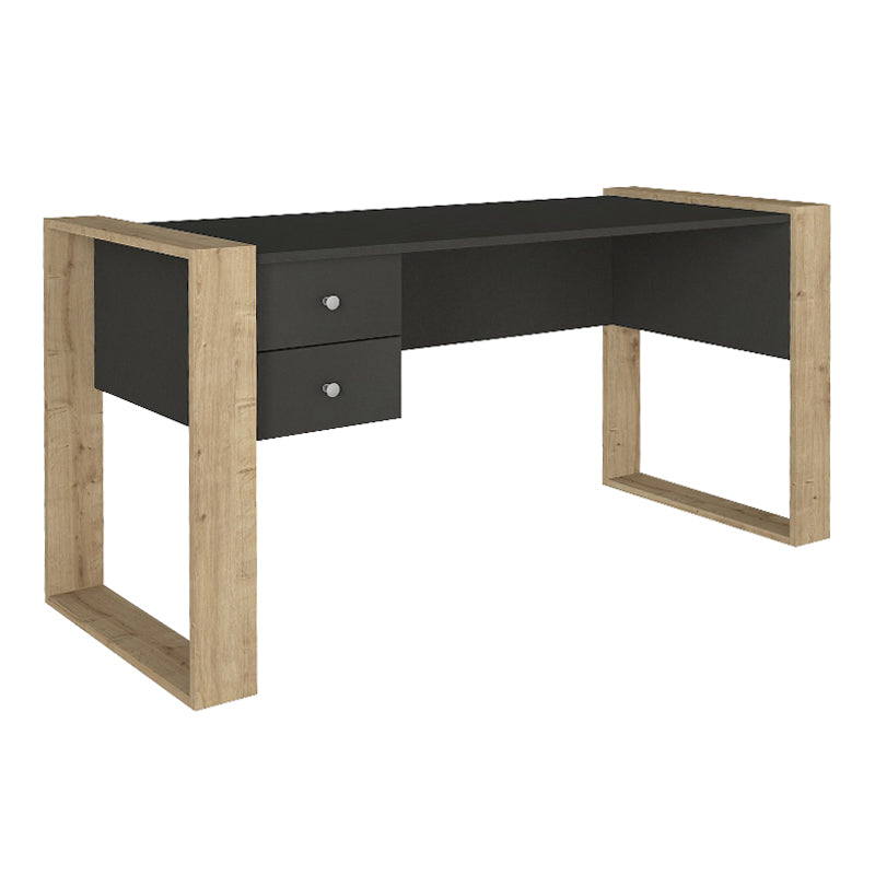 Γραφείο εργασίας Fernando  χρώμα ανθρακί - sapphire oak 158,4x60x72,2εκ.