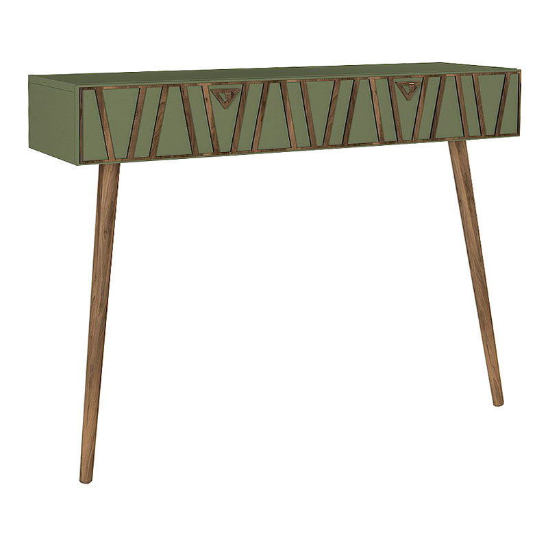 Κονσόλα επιτοίχια Forest  χρώμα λαδί - καρυδί 120x35x89,3εκ.