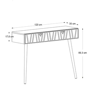 Κονσόλα επιτοίχια Forest  χρώμα λαδί - καρυδί 120x35x89,3εκ.