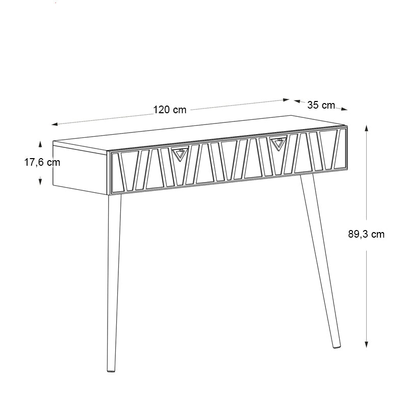 Κονσόλα επιτοίχια Forest  χρώμα λαδί - καρυδί 120x35x89,3εκ.