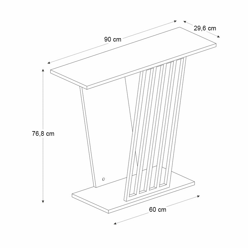 Κονσόλα Gravity  χρώμα μαύρο εφέ μαρμάρου - χρυσό 90x29,6x76,8εκ.