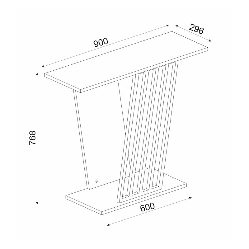 Κονσόλα Gravity  χρώμα travertine - χρυσό 90x29,6x76,8εκ. - Pakobazaar
