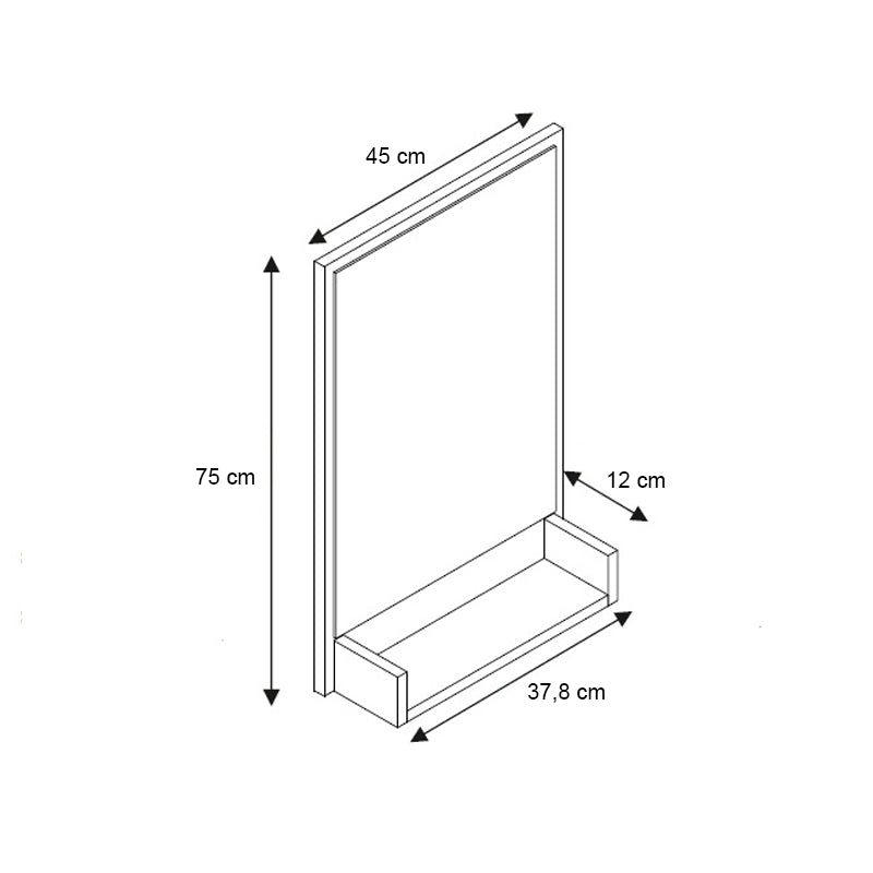 Καθρέπτης μπάνιου Costa Μegapap χρώμα μαύρο 45x12x75εκ.