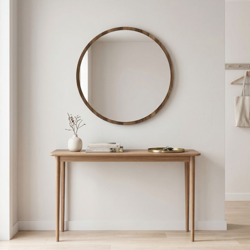 Καθρέπτης τοίχου Glob Μegapap χρώμα καρυδί 59x2x59εκ. - Pakobazaar