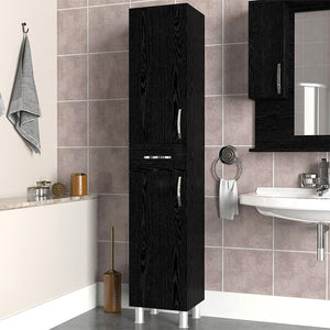 Ντουλάπι κουζίνας - μπάνιου Selina  χρώμα sencron black 35x31x179εκ.
