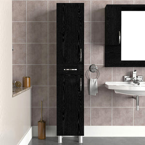 Ντουλάπι κουζίνας - μπάνιου Selina  χρώμα sencron black 35x31x179εκ.