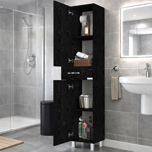 Ντουλάπι κουζίνας - μπάνιου Selina  χρώμα sencron black 35x31x179εκ.