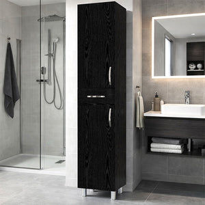 Ντουλάπι κουζίνας - μπάνιου Selina  χρώμα sencron black 35x31x179εκ.