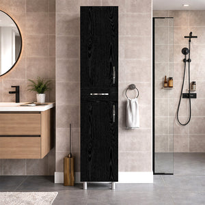 Ντουλάπι κουζίνας - μπάνιου Selina  χρώμα sencron black 35x31x179εκ.