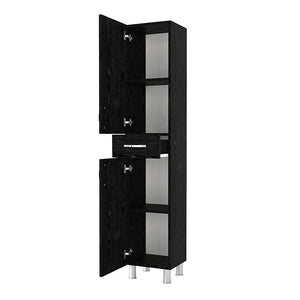 Ντουλάπι κουζίνας - μπάνιου Selina  χρώμα sencron black 35x31x179εκ.