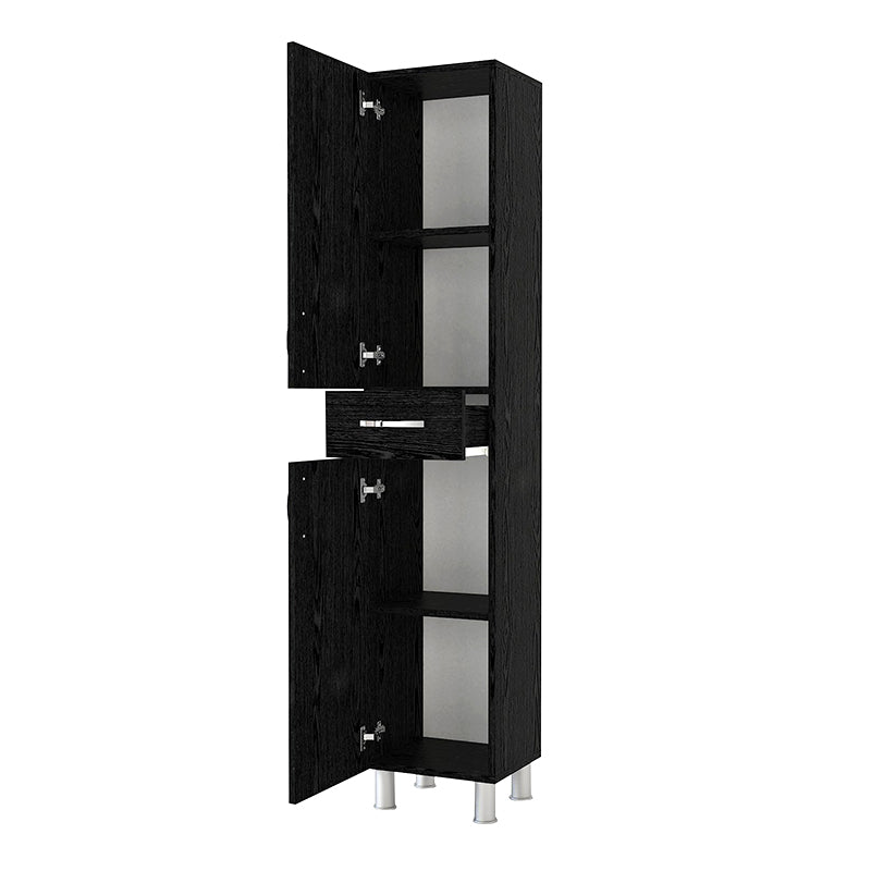 Ντουλάπι κουζίνας - μπάνιου Selina  χρώμα sencron black 35x31x179εκ.