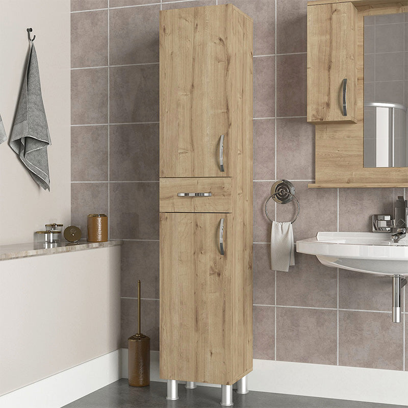 Ντουλάπι κουζίνας - μπάνιου Selina  χρώμα sapphire oak 35x31x179εκ. - Pakobazaar