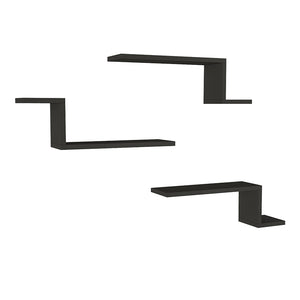 Ραφιέρα τοίχου Lowa  3 τεμαχίων χρώμα ανθρακί 57,7x14,5x18εκ. - Pakobazaar