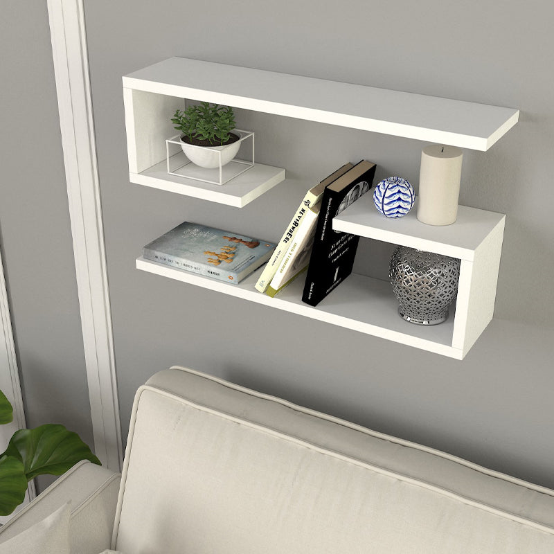 Ραφιέρα τοίχου Jenika  2 τεμαχίων χρώμα λευκό 60x14,5x18εκ. - Pakobazaar