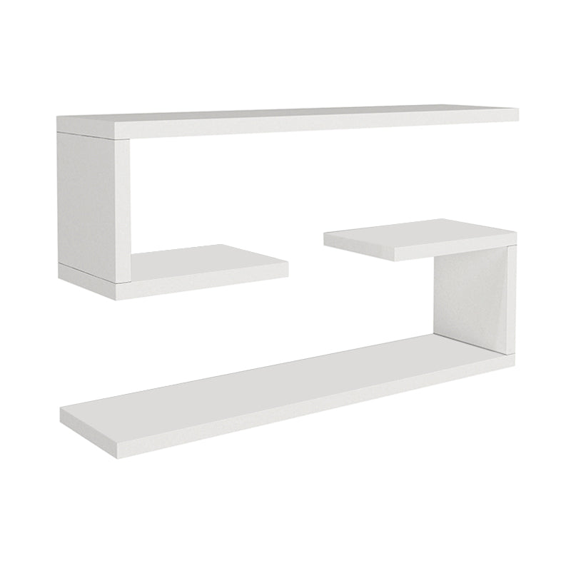 Ραφιέρα τοίχου Jenika  2 τεμαχίων χρώμα λευκό 60x14,5x18εκ. - Pakobazaar