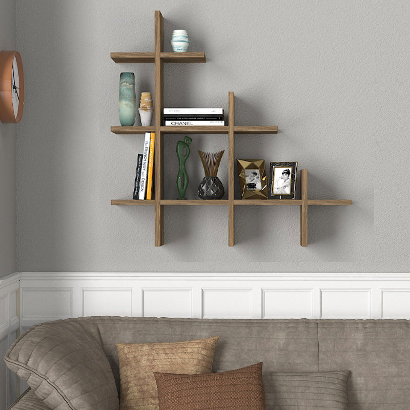 Ραφιέρα τοίχου Juke  χρώμα καρυδί 81,8x18x80εκ. - Pakobazaar