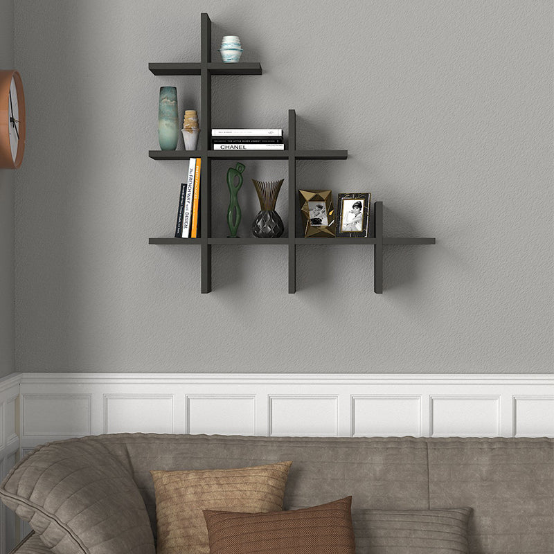 Ραφιέρα τοίχου Juke  χρώμα ανθρακί 81,8x18x80εκ.