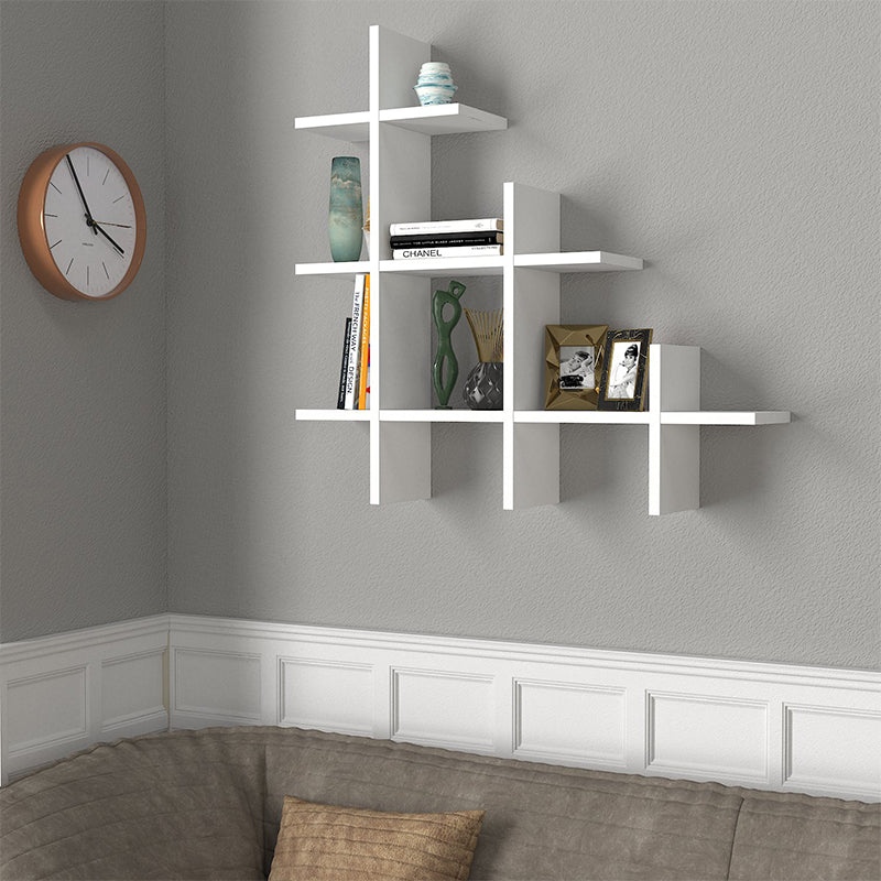 Ραφιέρα τοίχου Juke  χρώμα λευκό 81,8x18x80εκ. - Pakobazaar