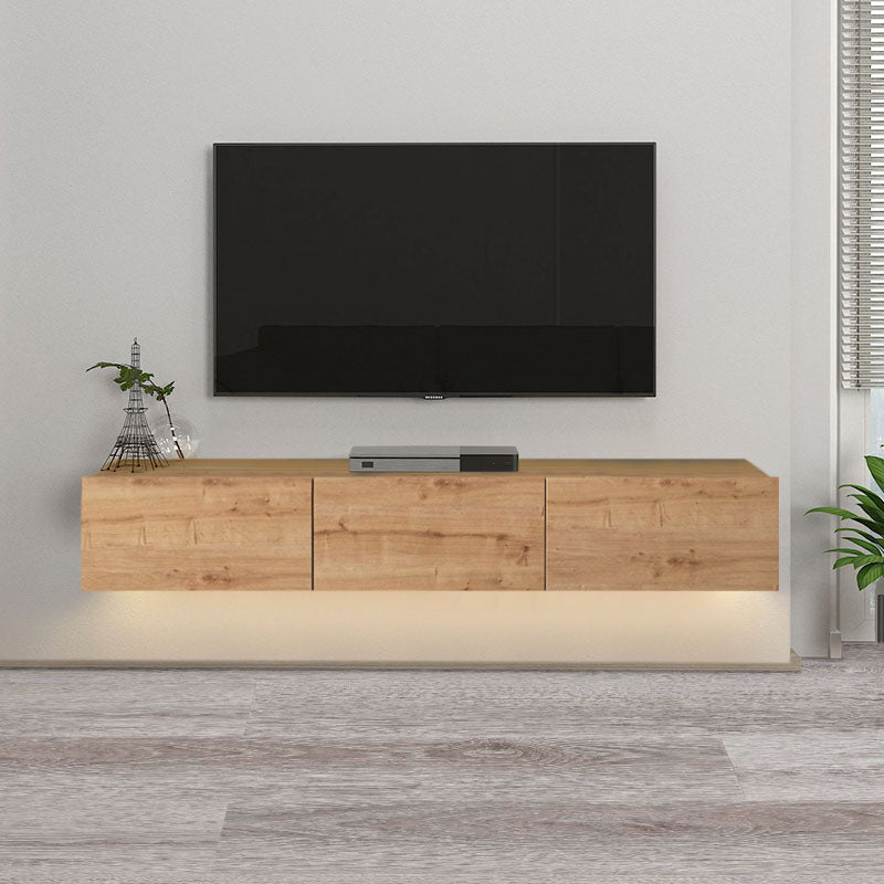 Έπιπλο τηλεόρασης επιτοίχιο Damla  με LED χρώμα sapphire oak 180x29,5x29,5εκ.