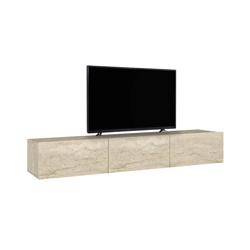 Έπιπλο τηλεόρασης επιτοίχιο Damla  με LED χρώμα travertine 180x29,5x29,5εκ.