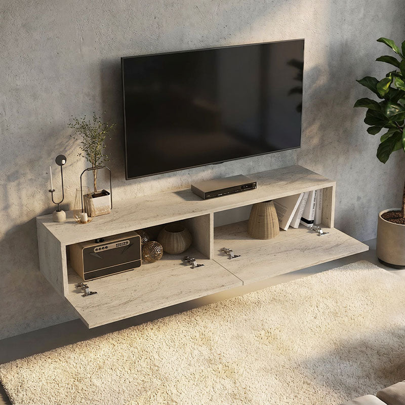 Έπιπλο τηλεόρασης επιτοίχιο Aristo  με LED χρώμα travertine 135x31,6x25εκ. - Pakobazaar