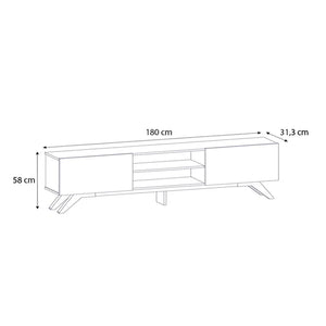 Έπιπλο τηλεόρασης Jarvis  χρώμα λευκό 180x31,3x58εκ.