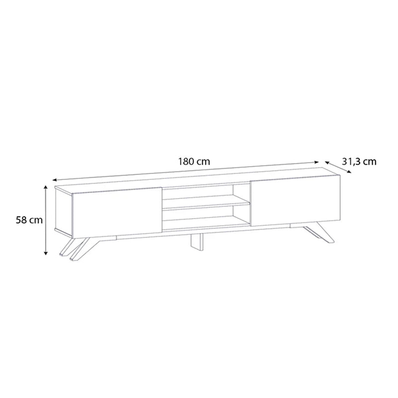 Έπιπλο τηλεόρασης Jarvis  χρώμα λευκό 180x31,3x58εκ.