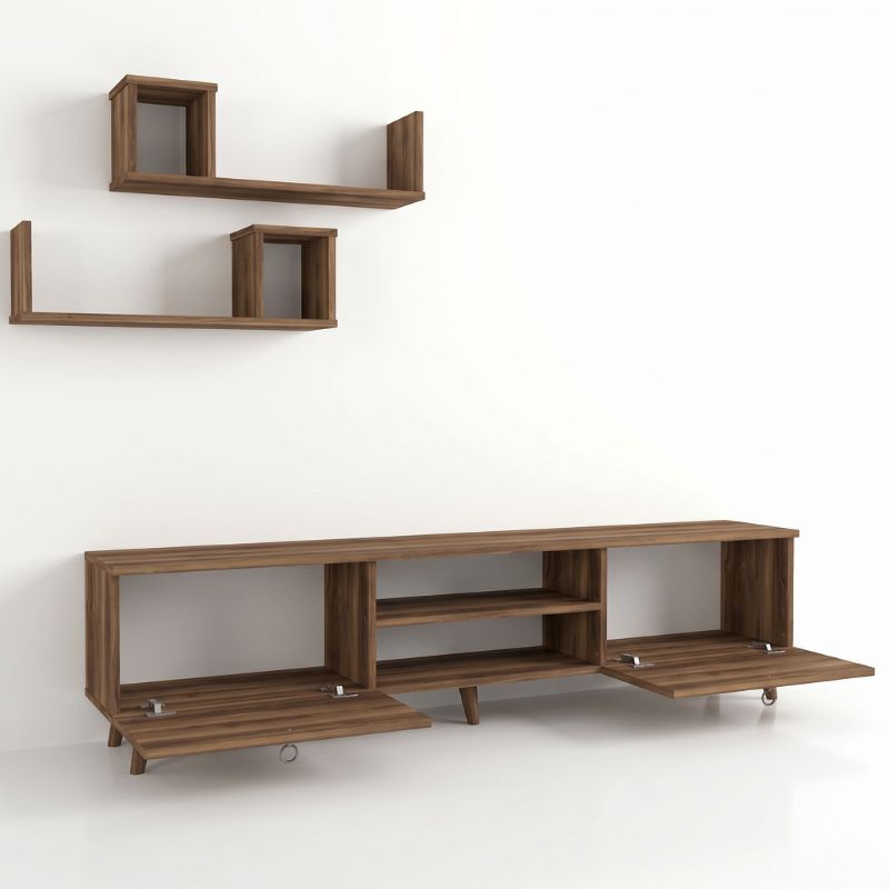 Έπιπλο τηλεόρασης Seddra  χρώμα καρυδί 180x31,5x45εκ. - Pakobazaar