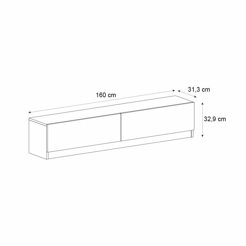 Έπιπλο τηλεόρασης Ahenk  χρώμα καρυδί 160x31,3x32,9εκ.