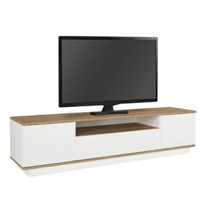 Έπιπλο τηλεόρασης Fedya  χρώμα λευκό - sapphire oak 180x45x44,6εκ.