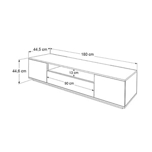 Έπιπλο τηλεόρασης Fedya  χρώμα λευκό - sapphire oak 180x45x44,6εκ.
