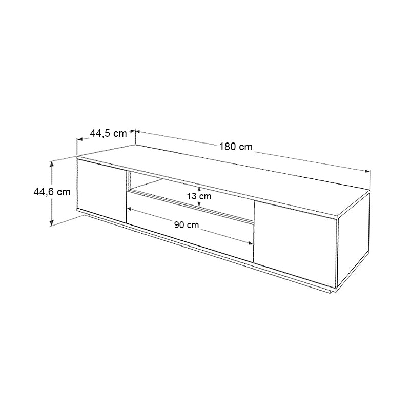 Έπιπλο τηλεόρασης Fedya  χρώμα λευκό - sapphire oak 180x45x44,6εκ.