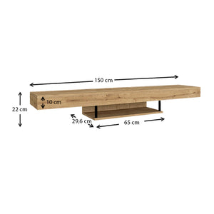 Έπιπλο τηλεόρασης επιτοίχιο Albares  με LED χρώμα sapphire oak 150x29,6x22εκ.