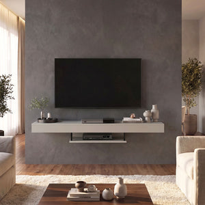 Έπιπλο τηλεόρασης επιτοίχιο Albares  με LED χρώμα sandstone 150x29,6x22εκ.