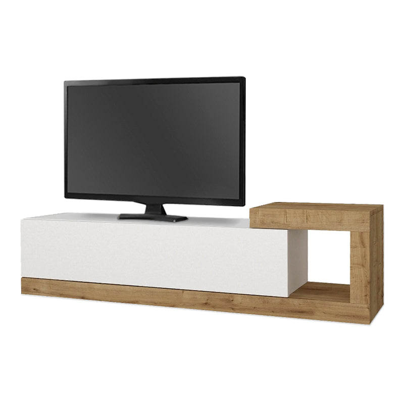 Έπιπλο τηλεόρασης επιτοίχιο Volare  χρώμα λευκό - sapphire oak 150x29,6x38,6εκ.
