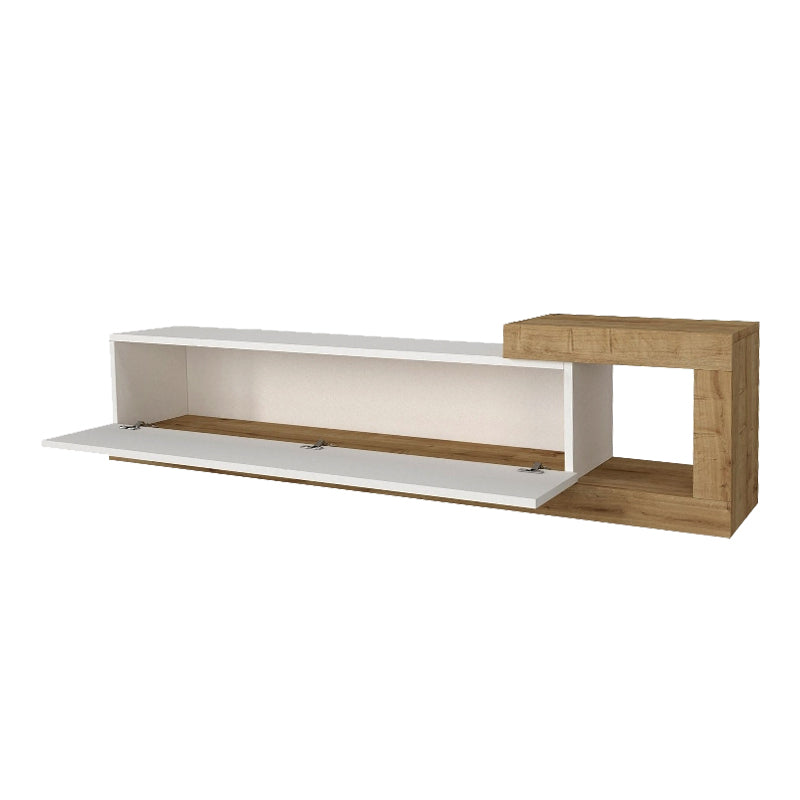 Έπιπλο τηλεόρασης επιτοίχιο Volare  χρώμα λευκό - sapphire oak 150x29,6x38,6εκ.